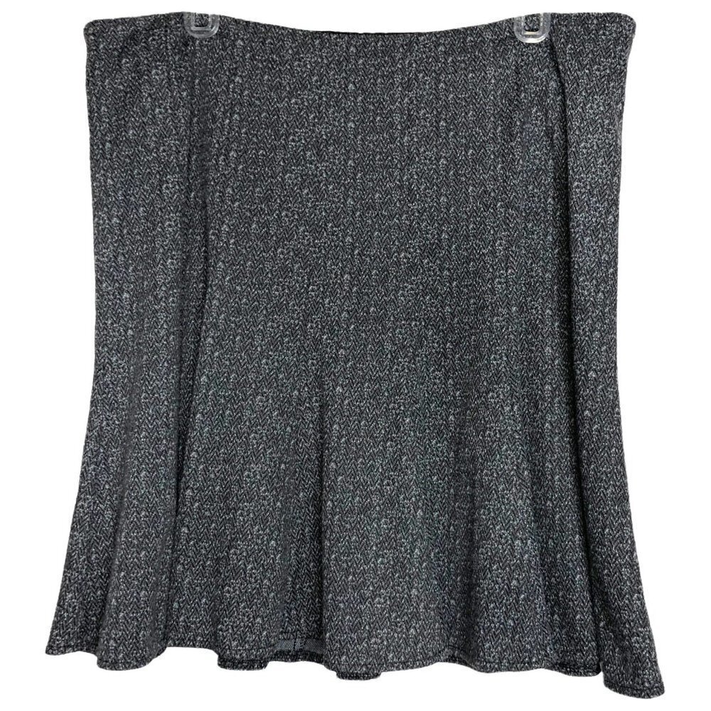 Maurices - Gray, Black & White Micro-Chevron Fit & Flare Skirt - Size X-Large